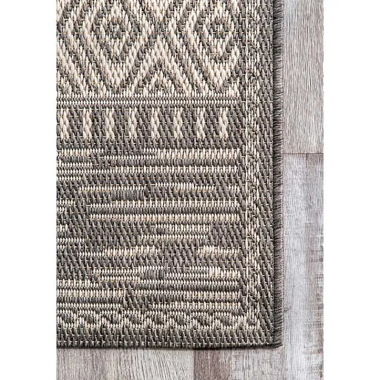 Outdoor Rugs-Kirklands Home Lana Stripe Outdoor Rug, 7x10 Gray