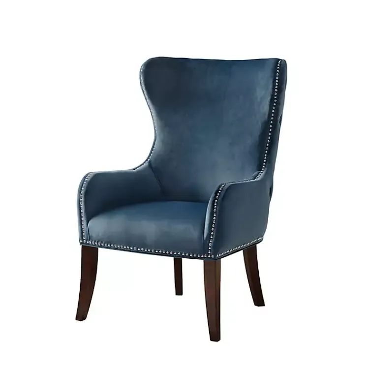 Accent Chairs-Kirklands Home Ivey Button Tufted Accent Chair Blue