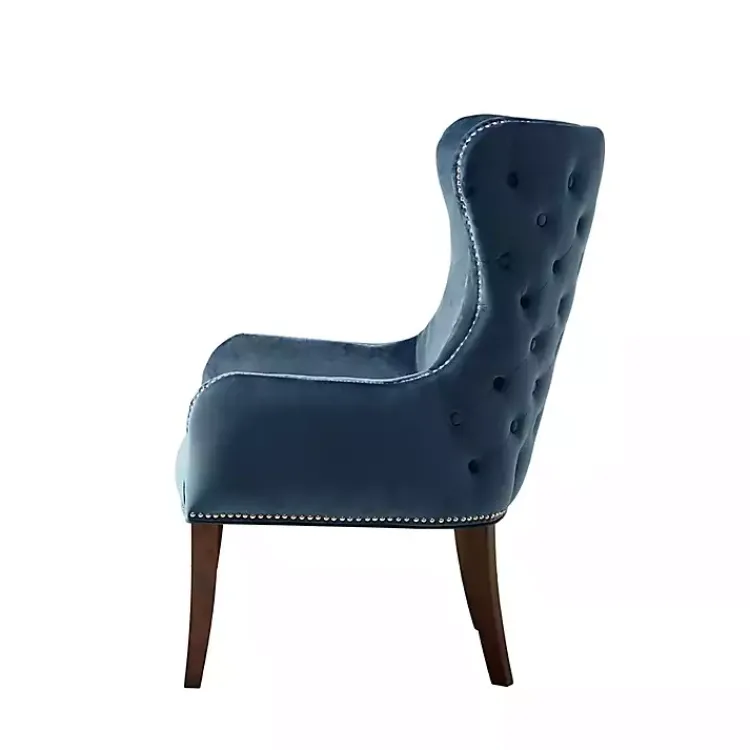 Accent Chairs-Kirklands Home Ivey Button Tufted Accent Chair Blue