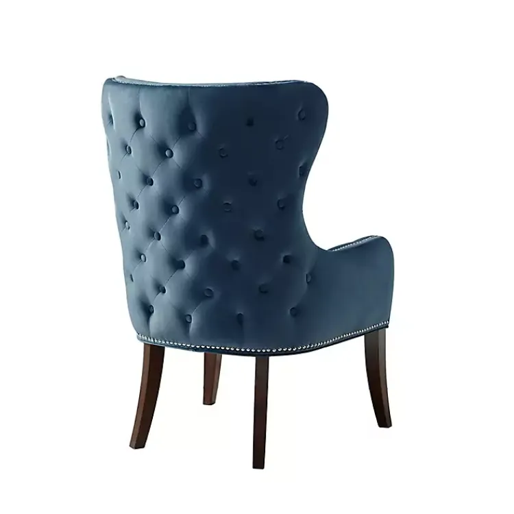 Accent Chairs-Kirklands Home Ivey Button Tufted Accent Chair Blue