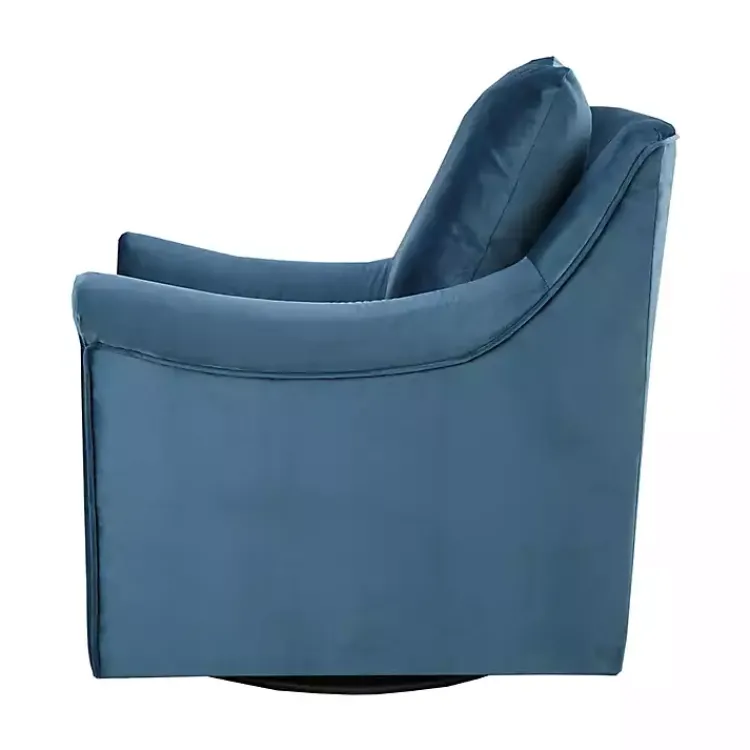 Accent Chairs-Kirklands Home Mora Swivel Accent Chair Blue