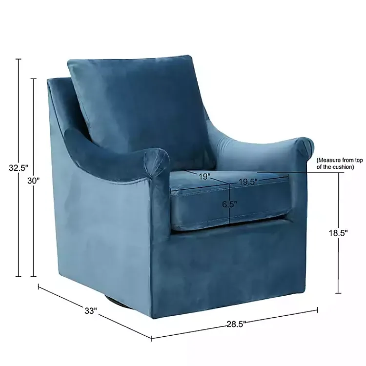 Accent Chairs-Kirklands Home Mora Swivel Accent Chair Blue