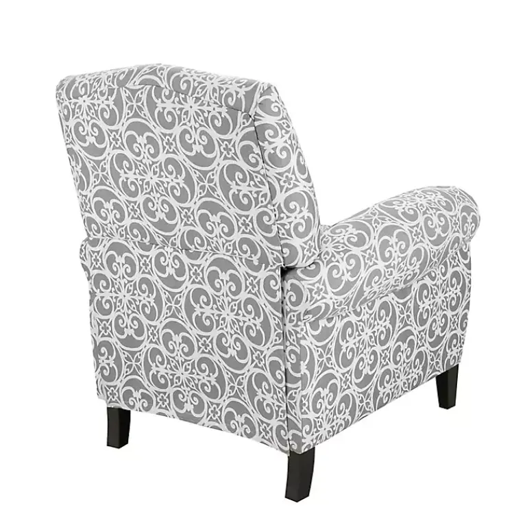 Accent Chairs-Kirklands Home Fretwork Orville Recliner Gray