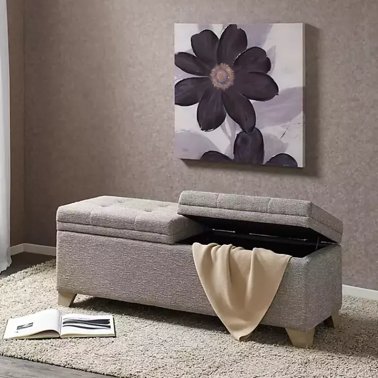 Benches & Ottomans-Kirklands Home Split Seat Jackson Storage Bench Gray