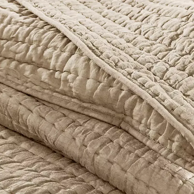 Bedspreads & Coverlets-Kirklands Home Natural Serene Quilted 3-pc. King Coverlet Set Tan
