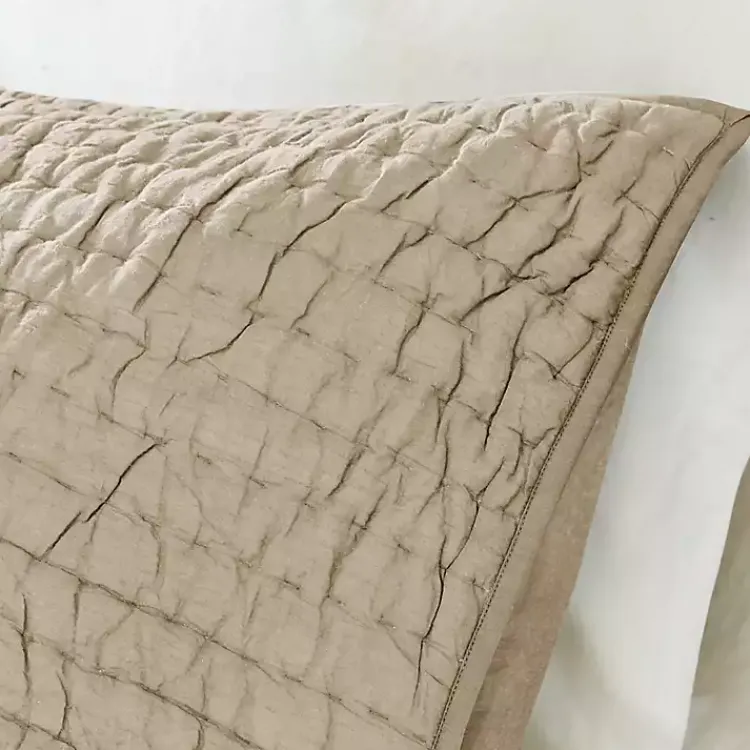 Bedspreads & Coverlets-Kirklands Home Natural Serene Quilted 3-pc. King Coverlet Set Tan