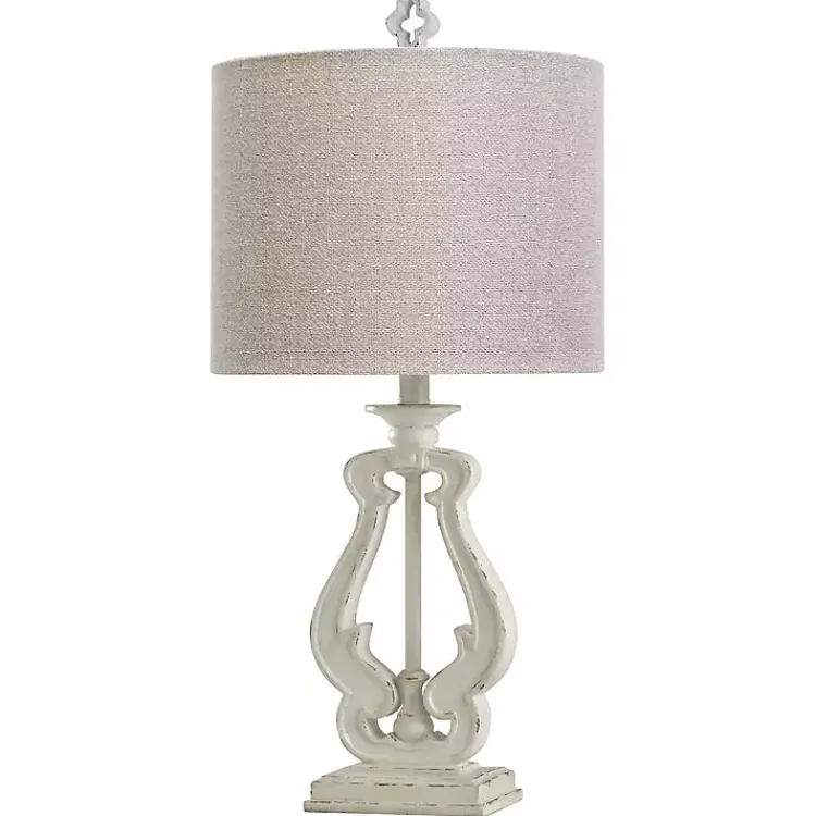 Table Lamps-Kirklands Home Distressed French Farmhouse Table Lamp White