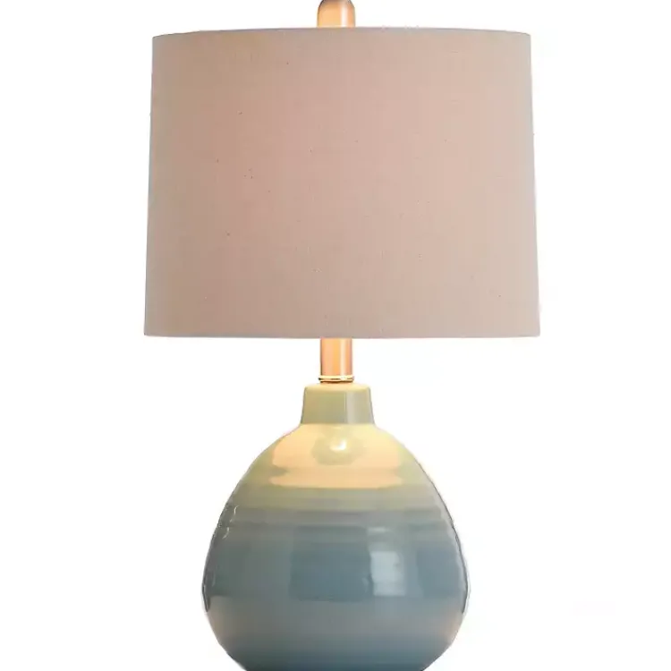 Table Lamps-Kirklands Home Bermuda Blue Ceramic Table Lamp Tan