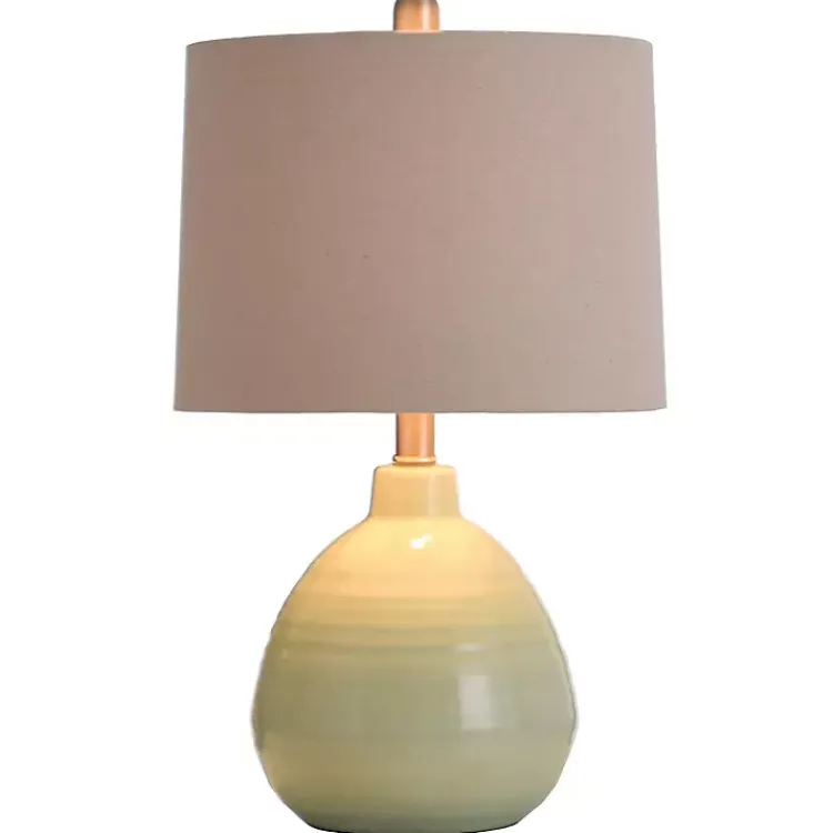 Table Lamps-Kirklands Home Seafoam Mint Green Ceramic Table Lamp Tan