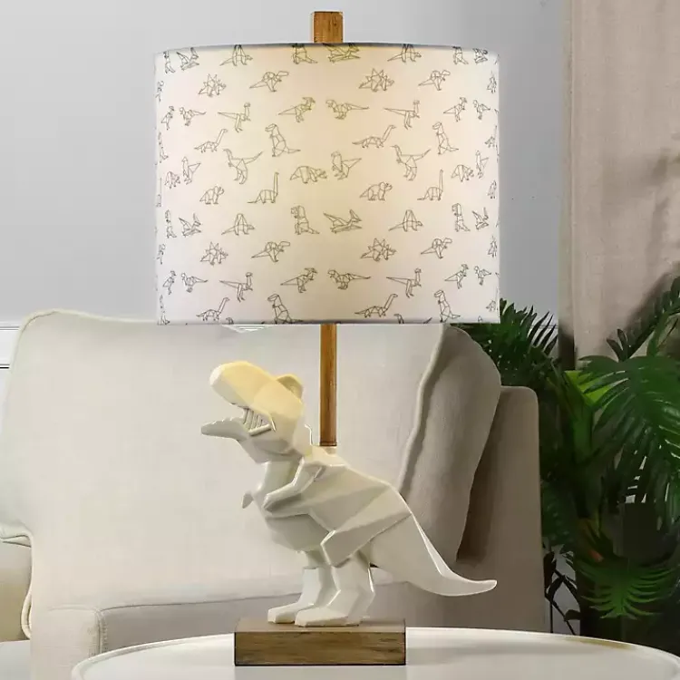 Table Lamps-Kirklands Home Geo Dinosaur Table Lamp White
