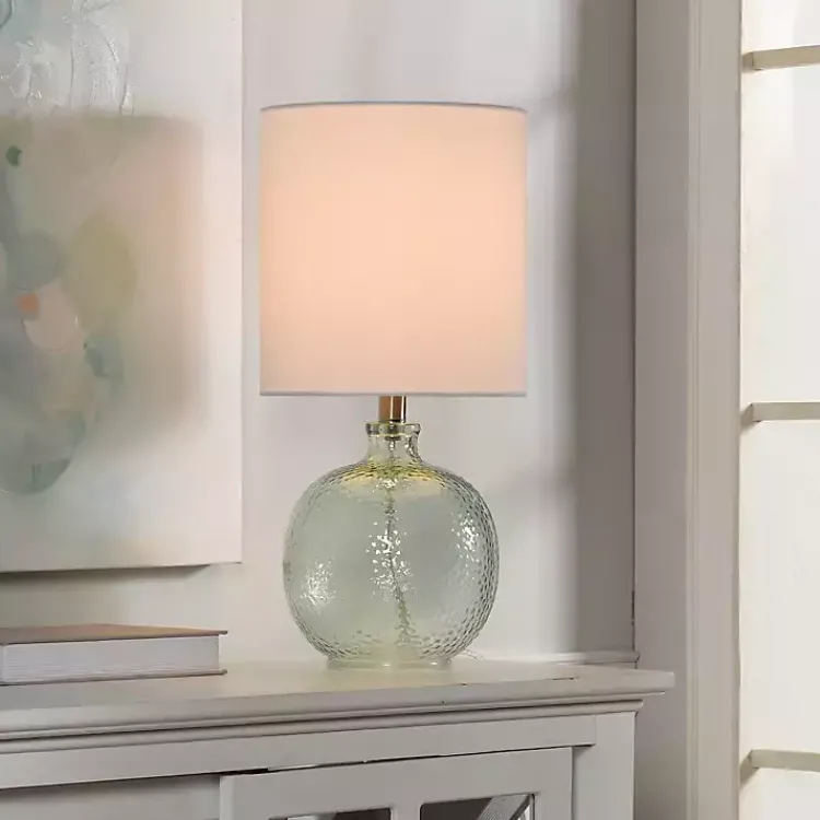 Table Lamps-Kirklands Home Pale Blue Tinted Glass Jug Table Lamp White