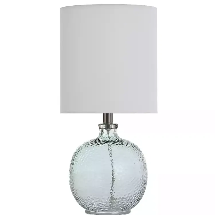 Table Lamps-Kirklands Home Pale Blue Tinted Glass Jug Table Lamp White