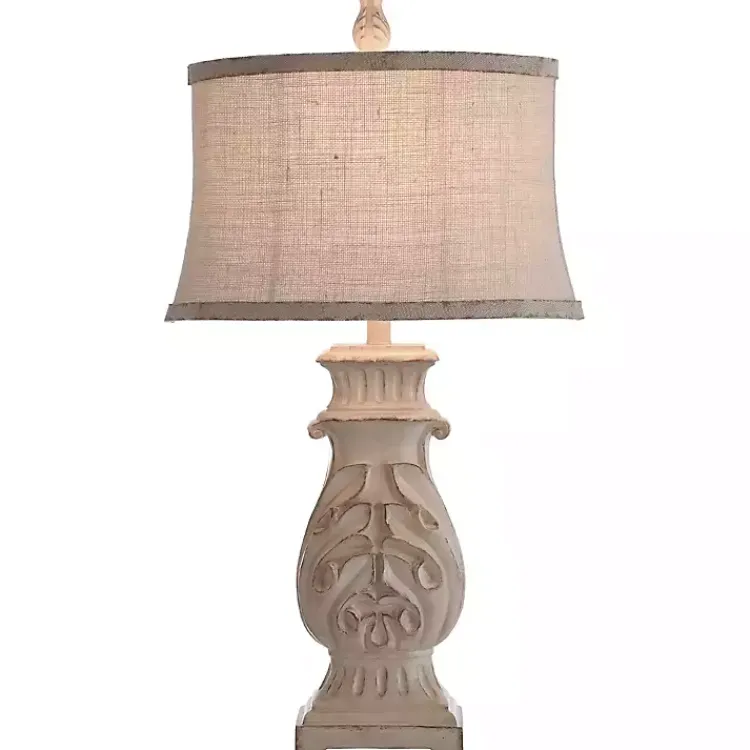 Table Lamps-Kirklands Home Natural French Country Table Lamp White