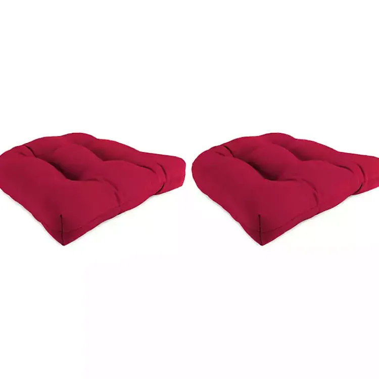 Outdoor Cushions & Pillows-Kirklands Home Pompei Wicker Seat Outdoor Cushion, Set of 2 Red
