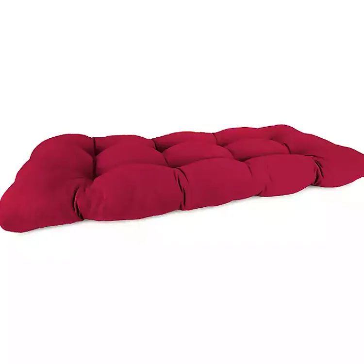 Outdoor Cushions & Pillows-Kirklands Home Pompei Wicker Settee Outdoor Cushion Red