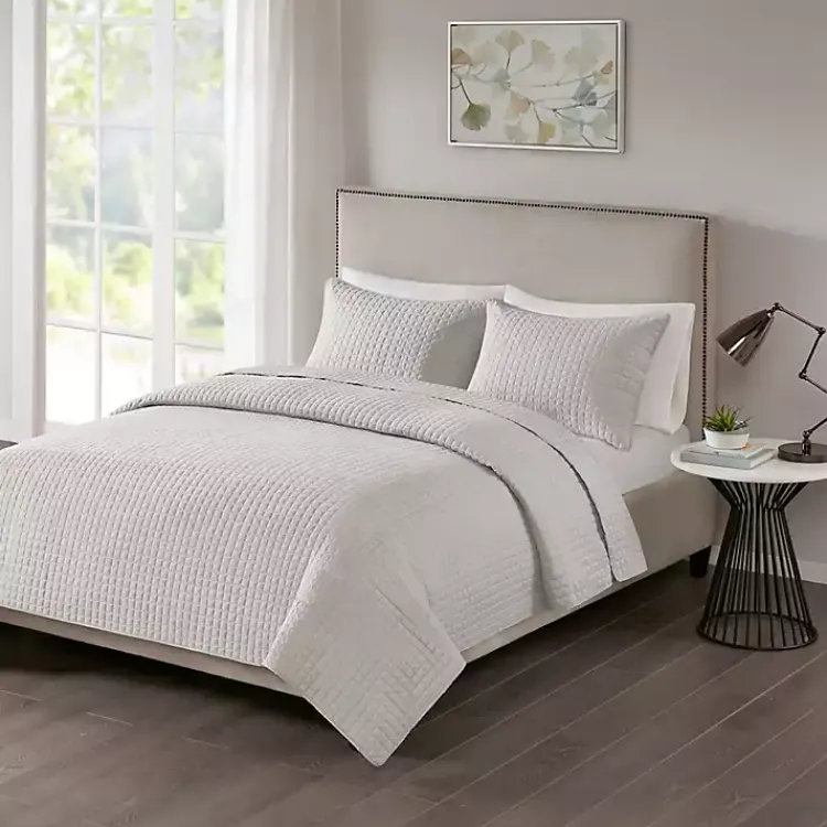 Bedspreads & Coverlets-Kirklands Home Nash 3-pc. Reversible King Coverlet Set Gray