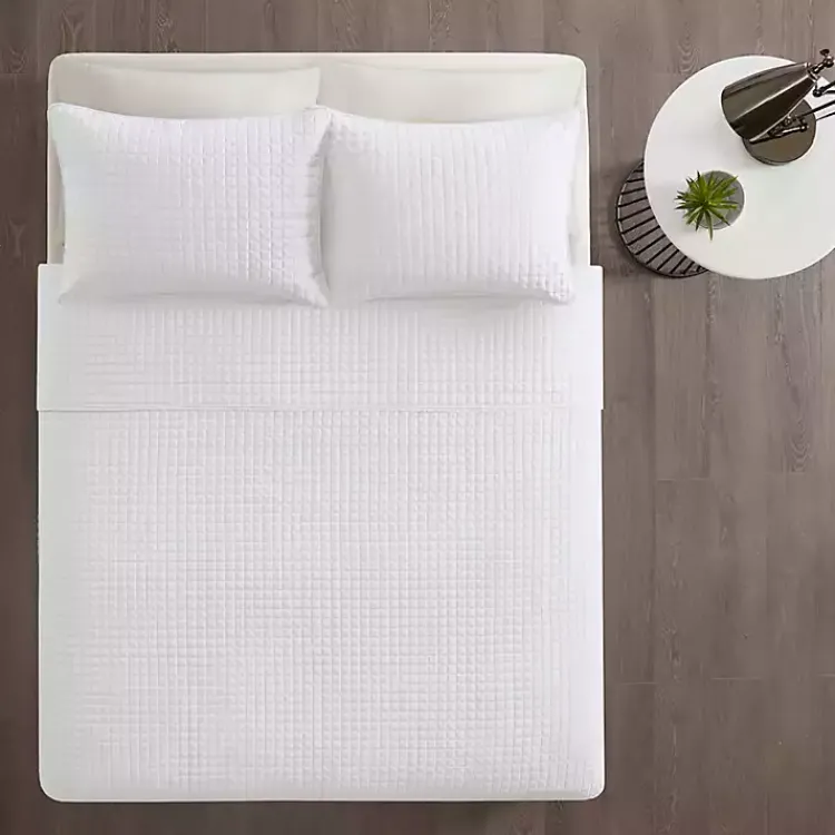 Bedspreads & Coverlets-Kirklands Home Nash 3-pc. Reversible King Coverlet Set White