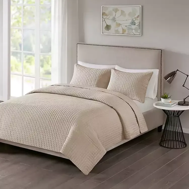 Bedspreads & Coverlets-Kirklands Home Nash 3-pc. Reversible Queen Coverlet Set Brown