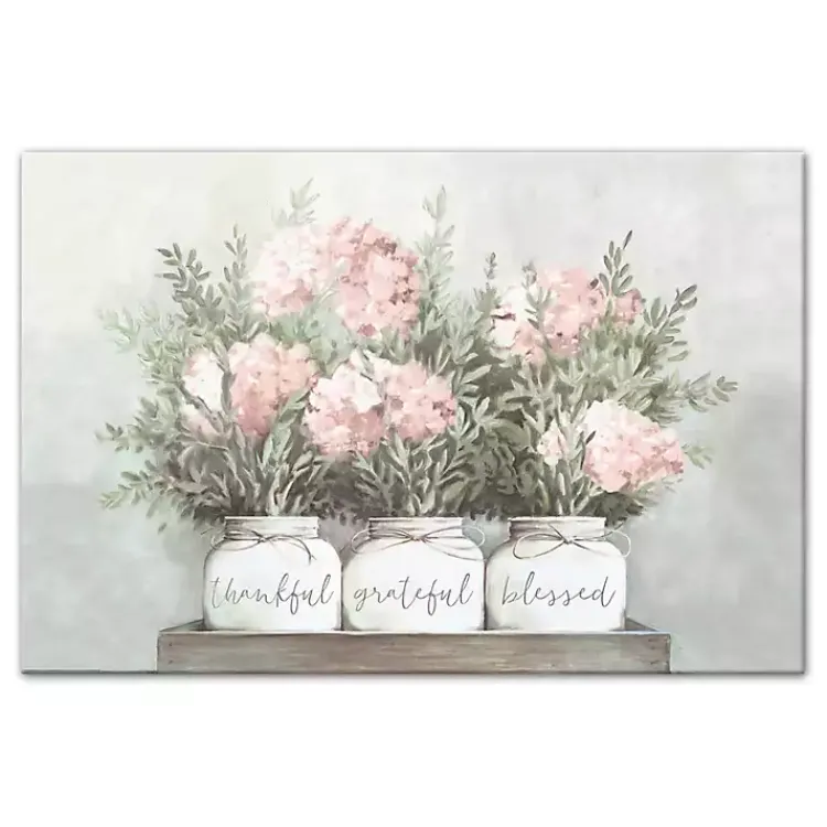 Canvas Art-Kirklands Home Floral Mason Jars Canvas Art Print Multi