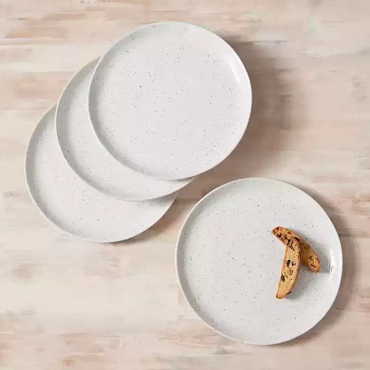 Dinnerware-Kirklands Home Cream Simple Things Dinner Plates, Set of 4 Ivory