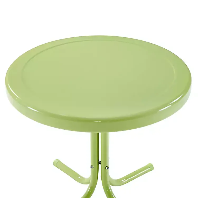 Outdoor Tables-Kirklands Home Key Lime Retro Metal Outdoor Side Table Green