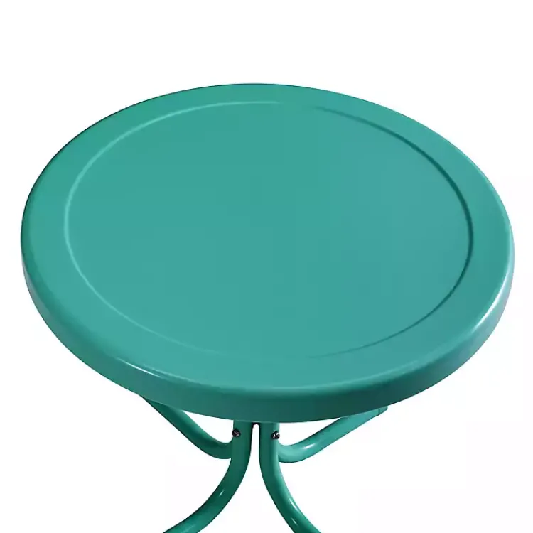 Outdoor Tables-Kirklands Home Turquoise Metal Outdoor Side Table Blue