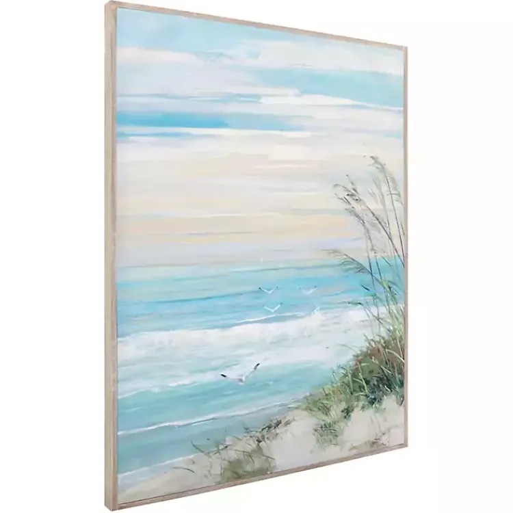 Framed Art-Kirklands Home Beach at Dusk Framed Art Print by Sally Swatland Blue