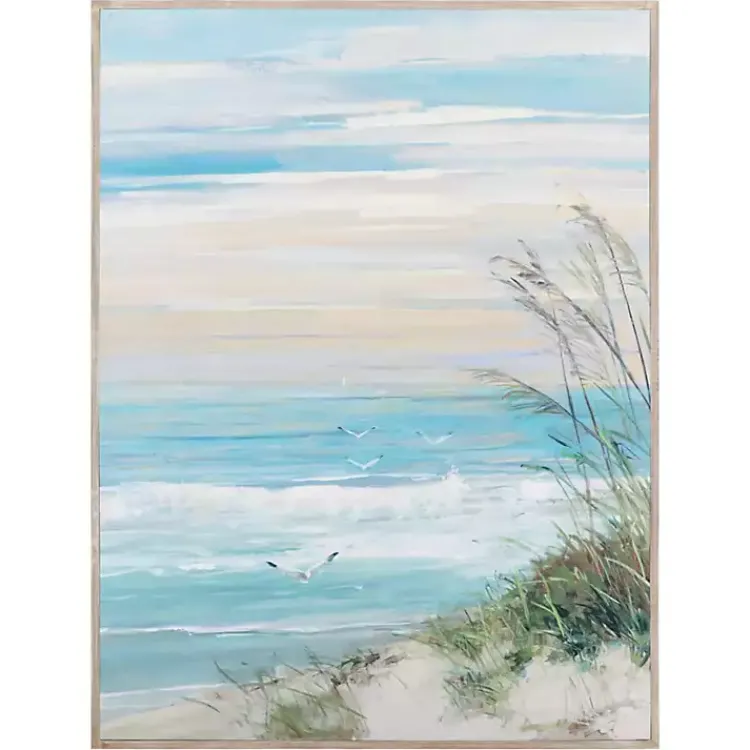 Framed Art-Kirklands Home Beach at Dusk Framed Art Print by Sally Swatland Blue