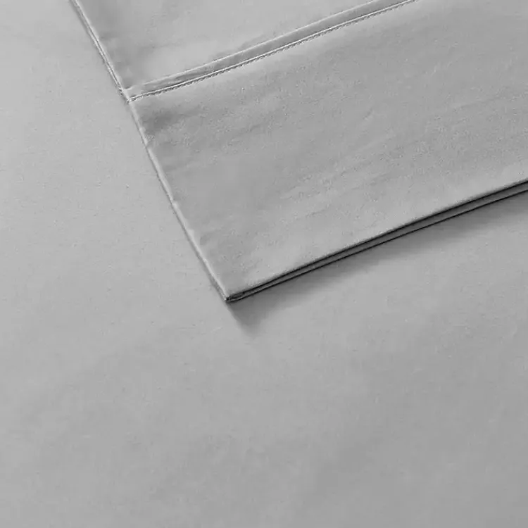 Bed Sheets-Kirklands Home Cotton Blend Sateen 6-pc. Queen Sheet Set Gray