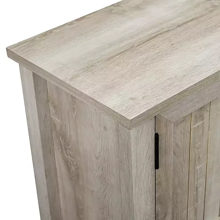 Tv Stands & Media Consoles-Kirklands Home White Oak Grooved Door TV Stand Ivory