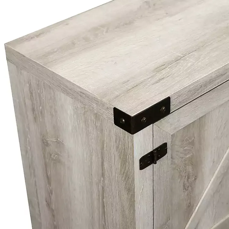 Tv Stands & Media Consoles-Kirklands Home Oak Barn Door TV Stand White