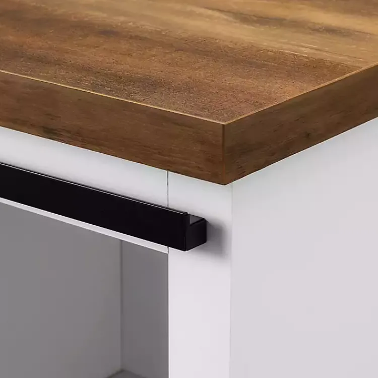 Cabinets & Sideboards-Kirklands Home Slatted Sliding Barn Door White and Oak Cabinet Brown