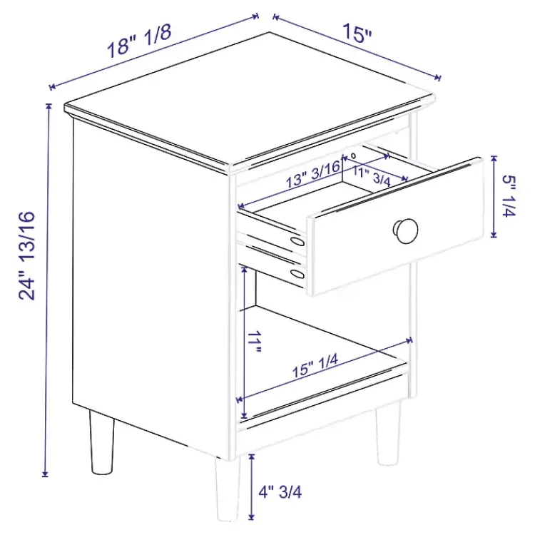 Nightstands-Kirklands Home Caramel One-Drawer Wood Nightstand Brown
