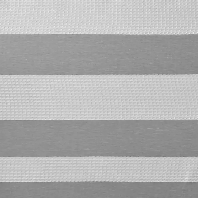 Shower Curtains-Kirklands Home Stripe Waffle Weave Shower Curtain Gray