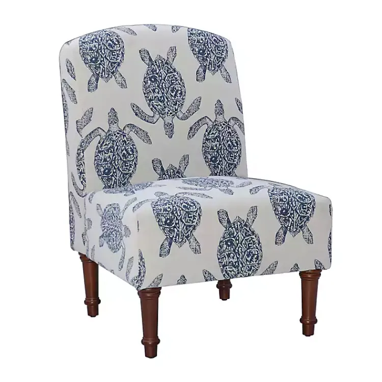 Accent Chairs-Kirklands Home Sea Turtle Print Accent Chair