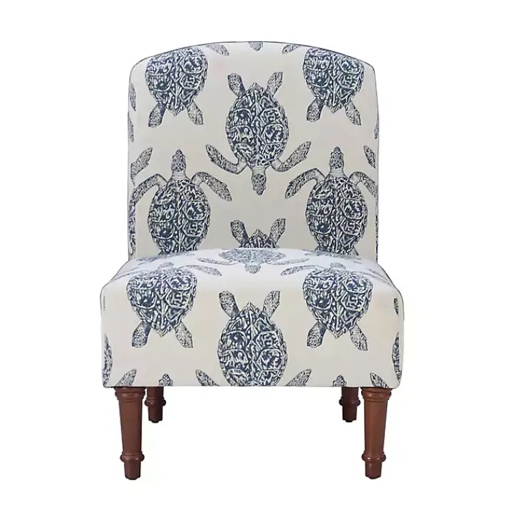 Accent Chairs-Kirklands Home Sea Turtle Print Accent Chair