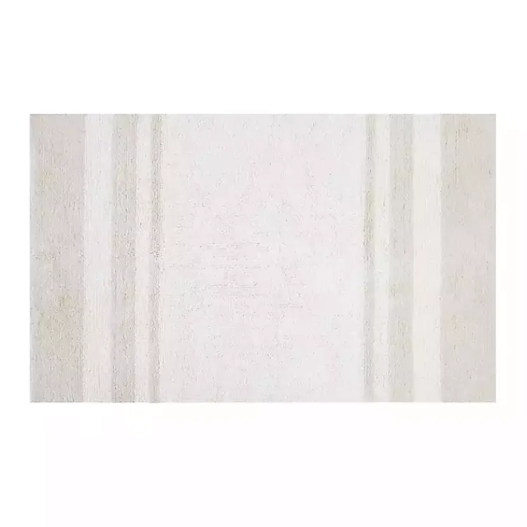 Bathroom Rugs-Kirklands Home Stripe Reversible Bath Mat, 45 in. Brown