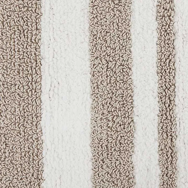 Bathroom Rugs-Kirklands Home Brown Stripe Reversible Bath Runner