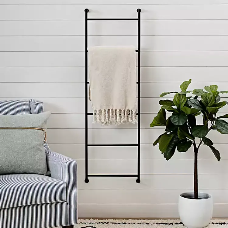 Wall Storage-Kirklands Home Metal Wall Ladder Black