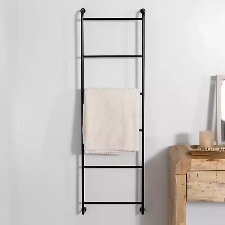 Wall Storage-Kirklands Home Metal Wall Ladder Black