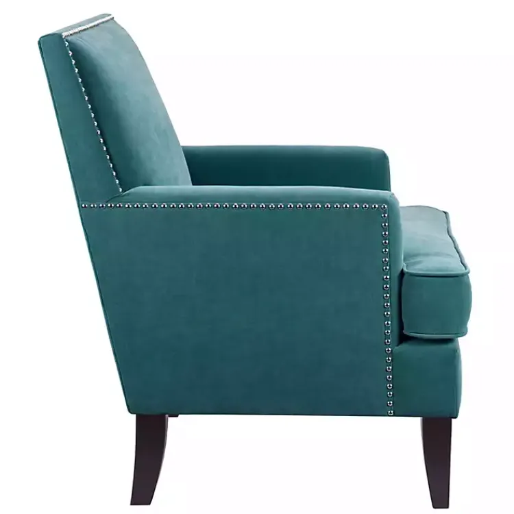 Accent Chairs-Kirklands Home Carlton Accent Chair with Nailhead Trim Blue