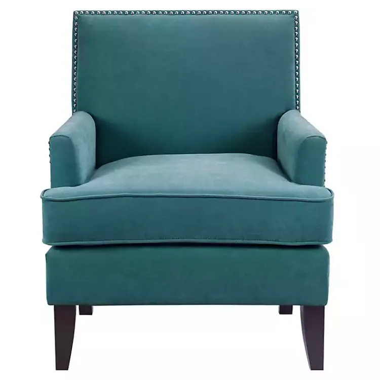 Accent Chairs-Kirklands Home Carlton Accent Chair with Nailhead Trim Blue