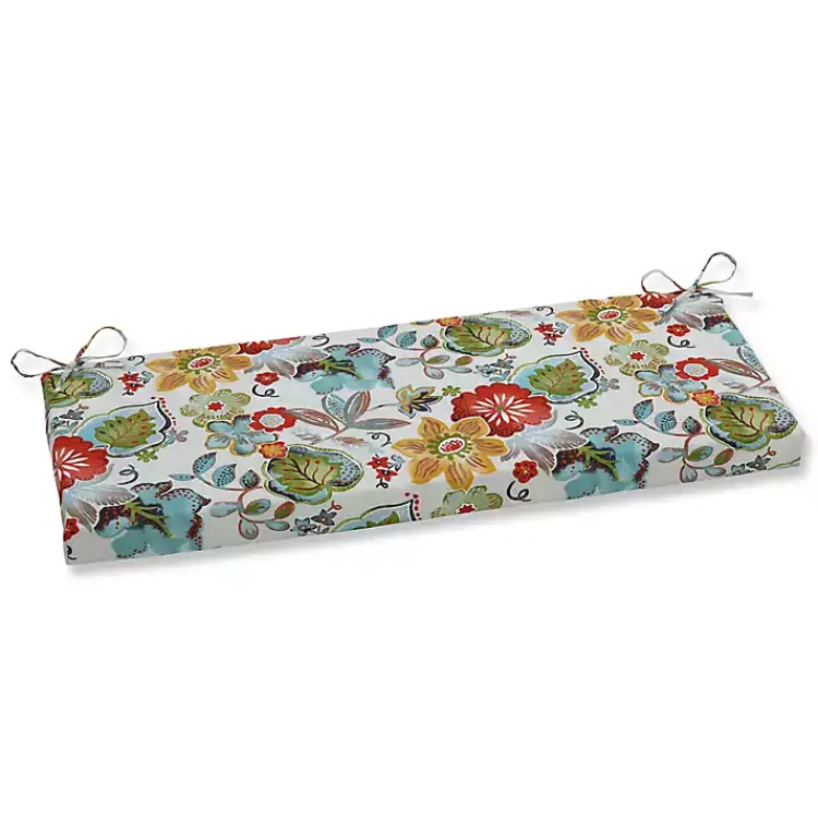 Outdoor Cushions & Pillows-Kirklands Home Ivory Alatriste Outdoor Bench Cushion Multi