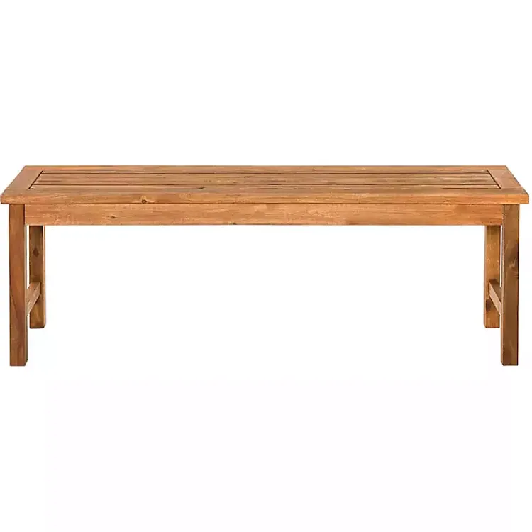 Outdoor Seating-Kirklands Home Acacia Wood Outdoor Bench Brown