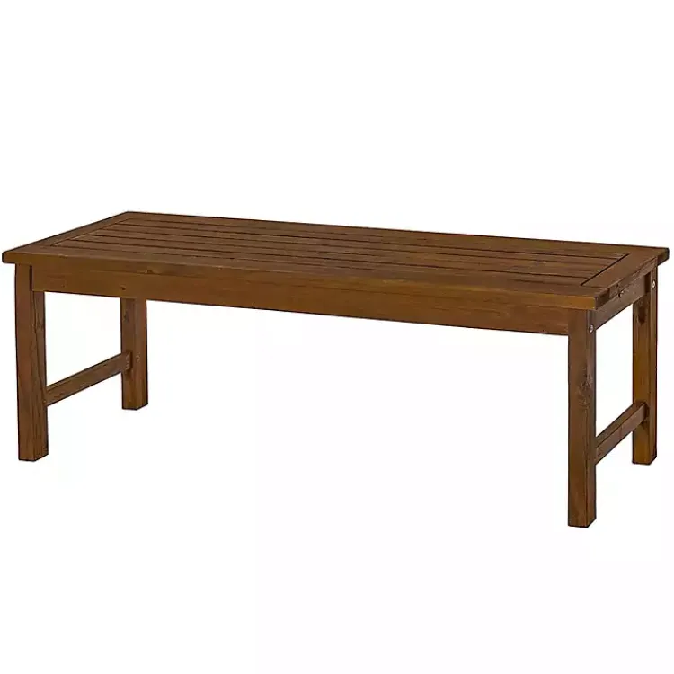 Outdoor Seating-Kirklands Home Dark Acacia Wood Outdoor Bench Brown