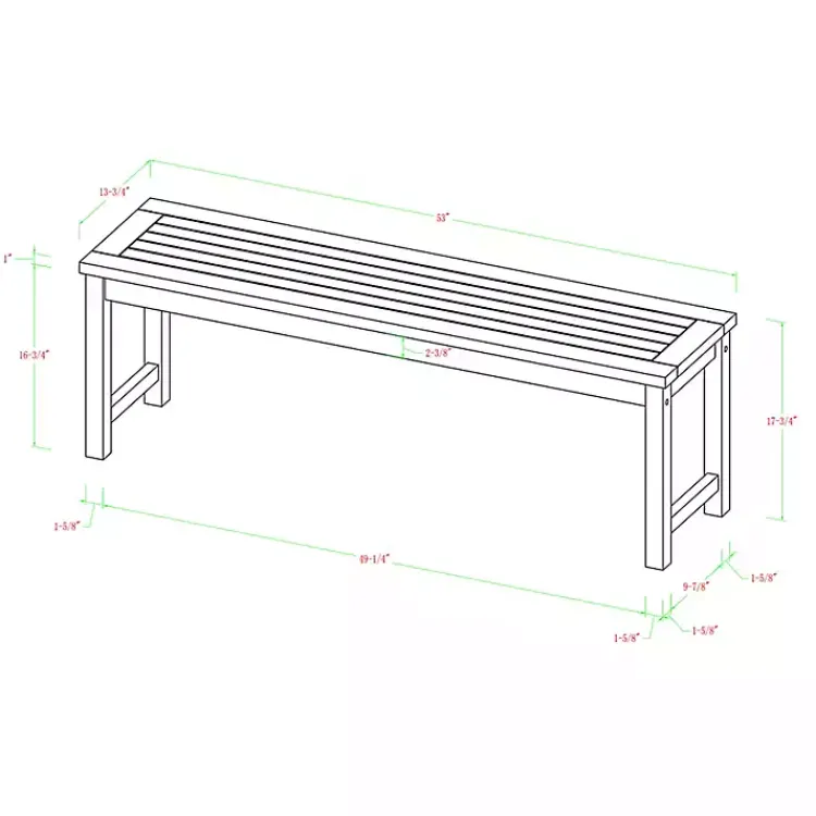 Outdoor Seating-Kirklands Home Dark Acacia Wood Outdoor Bench Brown