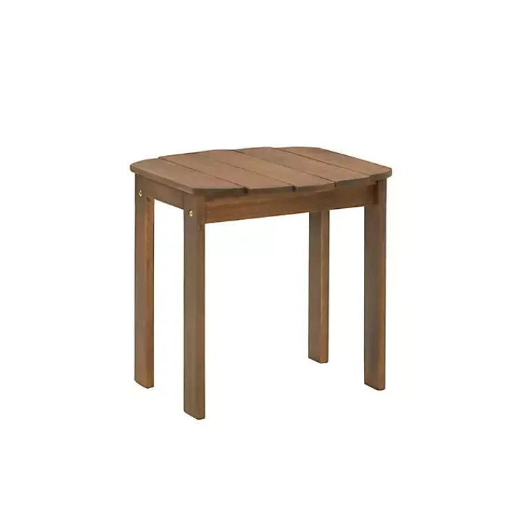 Outdoor Tables-Kirklands Home Natural Warren Adirondack Outdoor Accent Table Brown