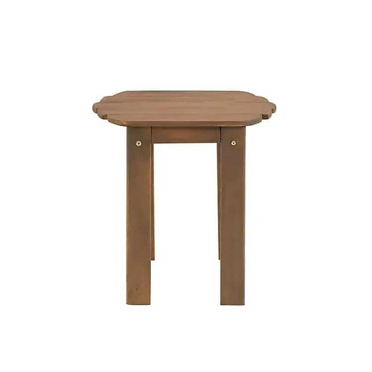 Outdoor Tables-Kirklands Home Natural Warren Adirondack Outdoor Accent Table Brown