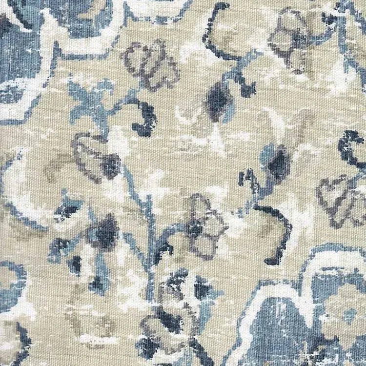 Accent Chairs-Kirklands Home Antiqued Medallion Swoop Arm Accent Chair Blue