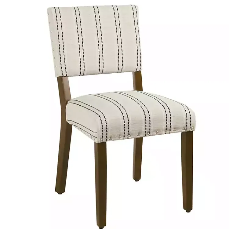 Dining Chairs-Kirklands Home Black and Striped Dining Chairs, Set of 2 White